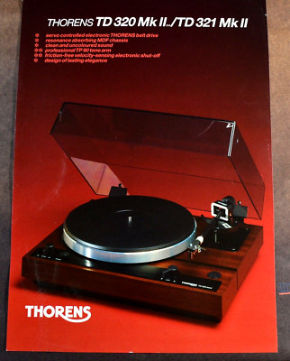VINTAGE THORENS TD 320Mk II / TD 321 MkII PROMO ADVERTISEMENT DATA