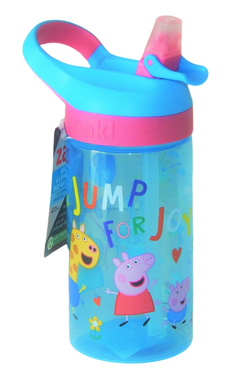 PEPPA PIG Zak!® No Leak BPA-Free Plastic 16 oz. Water Bottle Drink  Container NWT