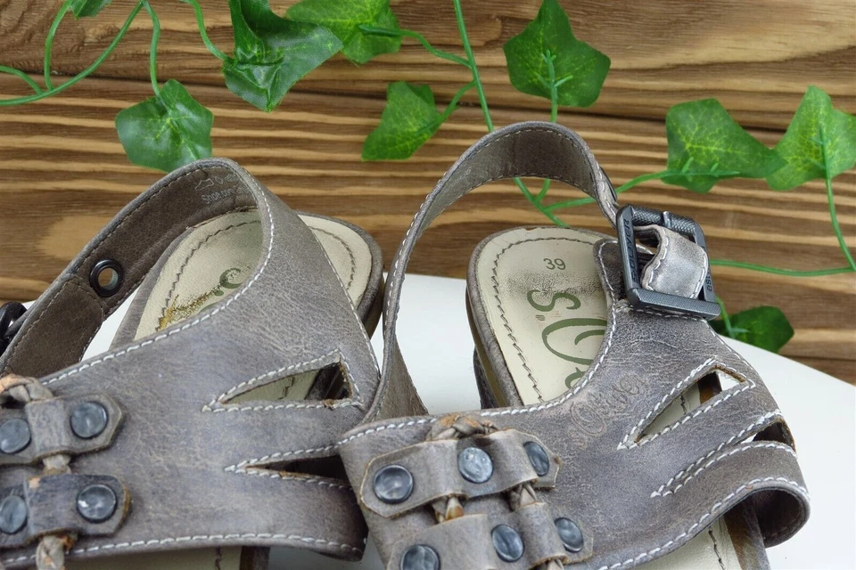 S. Oliver Sz 39 M Brown Gladiator Leather Women Sandals - Image 4 of 4