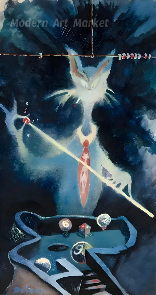 The Cat From The Wrong Side Of The Tracks | Midnight Paintings Framed Art Print - Image 4 of 4