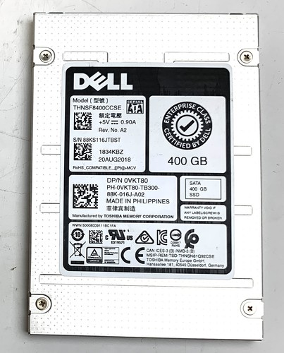 Dell/Toshiba SSD 400GB THNSF8400CCSE Festplatte intern 2,5" SATA III (0VKT80)