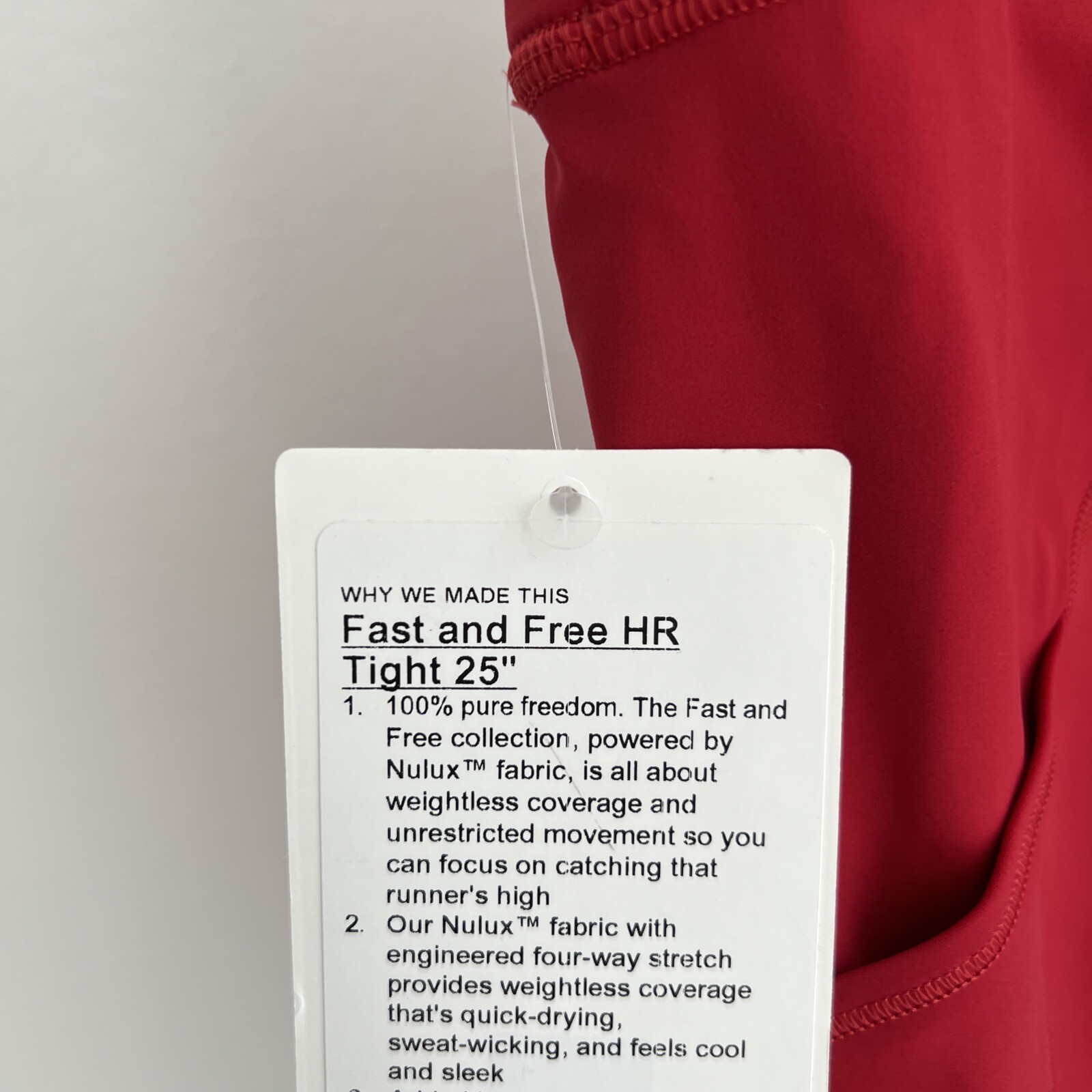 Lululemon Fast Free HR Tight 25” NWT Size 14 Dark Red DKRD Nulux Rare Pockets image 6