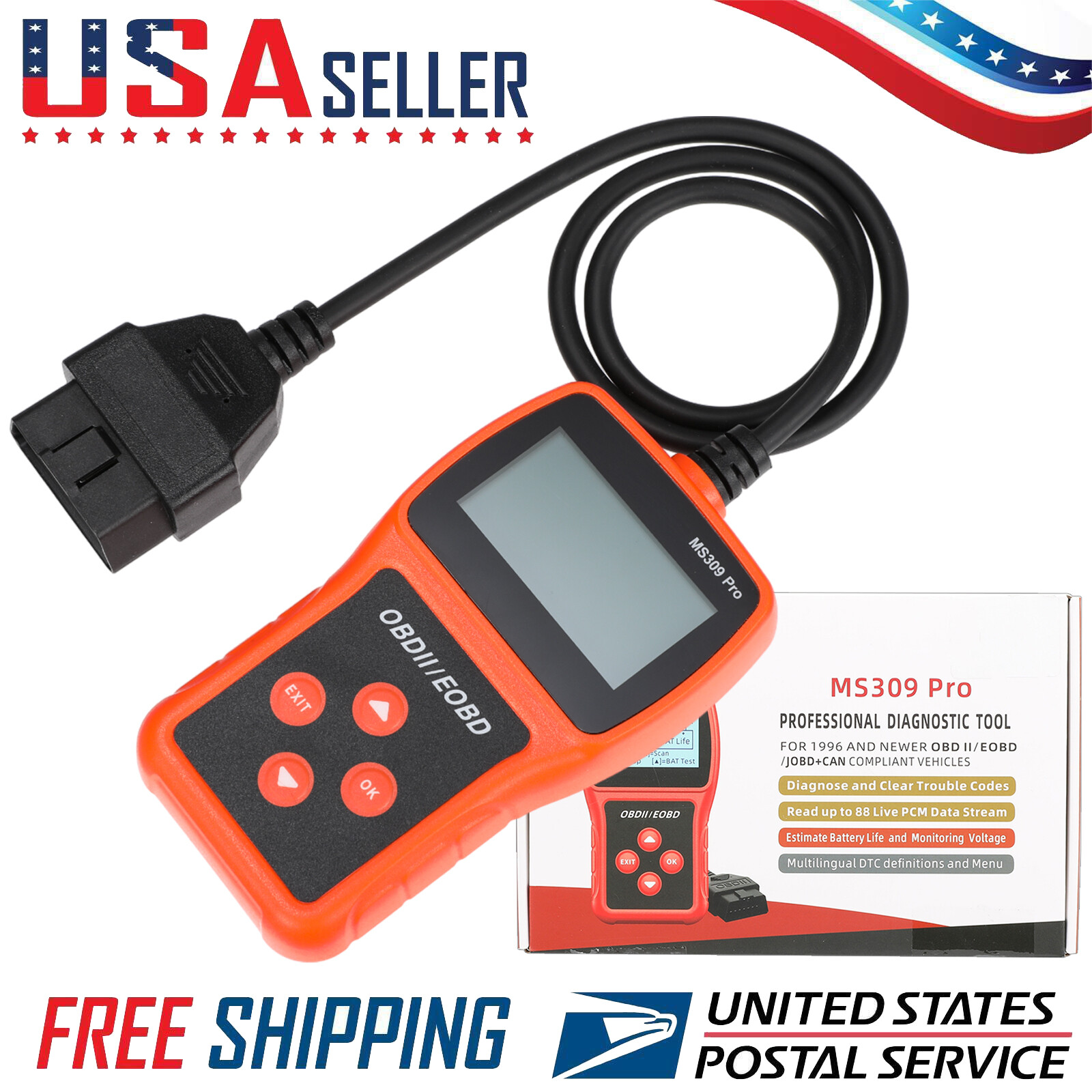 Car OBD2 Scanner Check Engine Fault Code Reader OBDII CAN Diagnostic Scan Tool-image