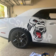 Car Sticker Vinyl Decals Side Body Door Decor Trim Horror Ape Totem Graphic DIY