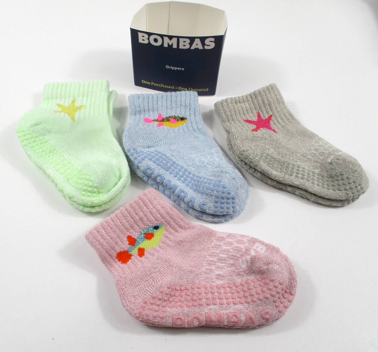 SAOLA Nuove calze Bombas peso medio bambino gripper 4 paia crew taglia suola 4"