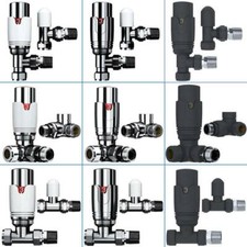 Thermostatic TRV Radiator Valves 1/2" x 15mm "Twin Pack" Bargain price  