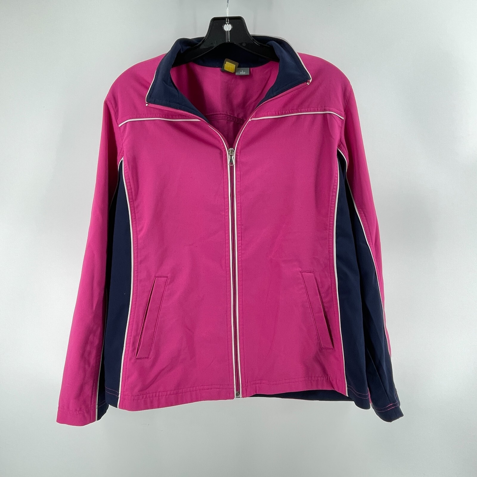 Women's SJB Active Wear Long Sleeve Full Zip Jacket Pink Blue Size