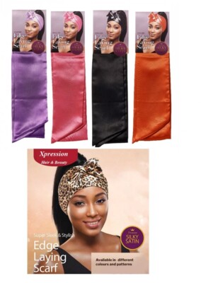 Silk Edge Wrap Laying Scarf Wig Headband Satin For Lace Frontal Wigs Afro  Hair UK