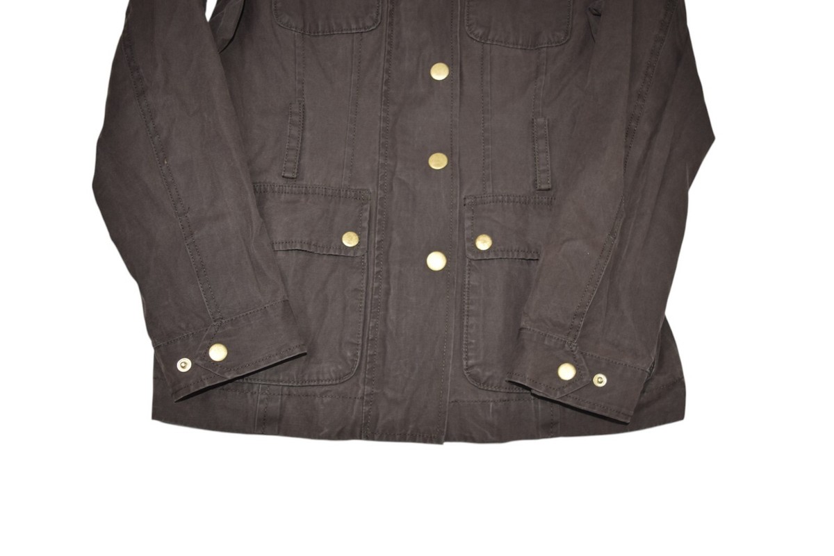 Banana Republic Jacket Womens S Brown Field Safari Waxed Chore