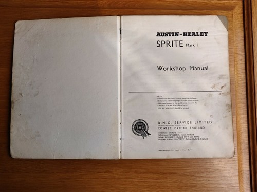 Austin Healey Sprite Mk1 Workshop Manual Frogeye Bugeye 1958 1959 1960 1961 Book - Picture 2 of 9