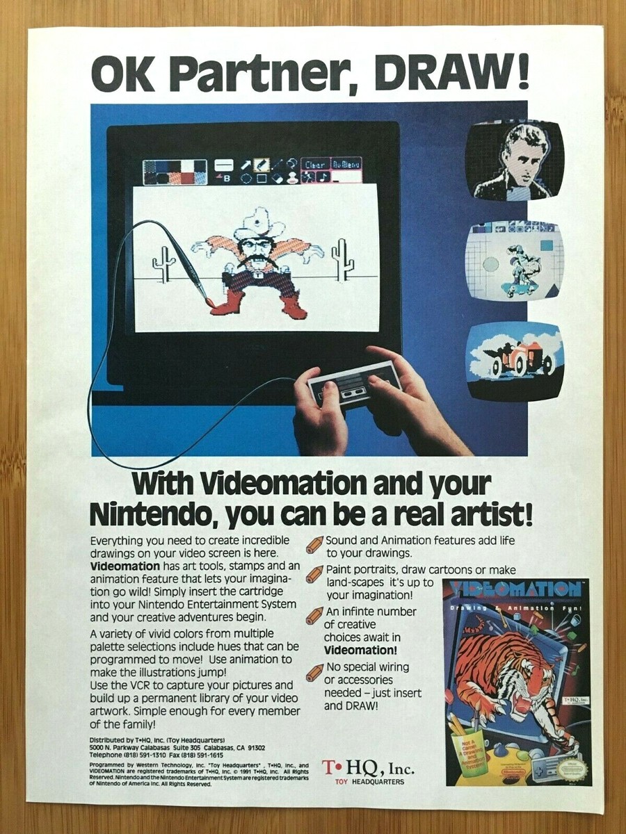 Videomation NES Nintendo 1991 Vintage Print Ad/Poster Authentic