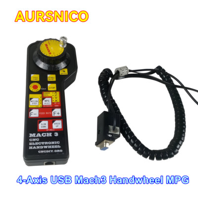 4 Axis USB Mach3 MPG Handwheel MODBUS Controller Pendant for CNC Router Engraver
