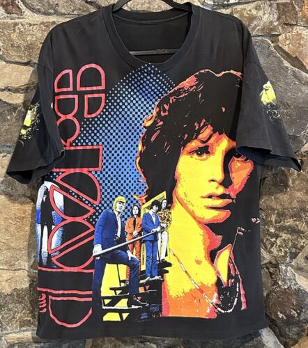 THE DOORS 1992 Band T Shirt Large Jim Morrison Single Stitch AOP Print Vintage