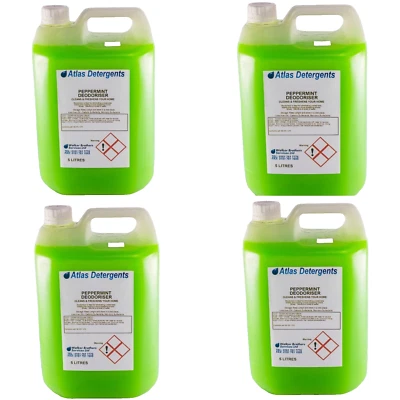 ATLAS DETERGENTS 4 x 5 Lt Peppermint Pet Disinfectant Urine Odour Remover Eliminator Neutraliser