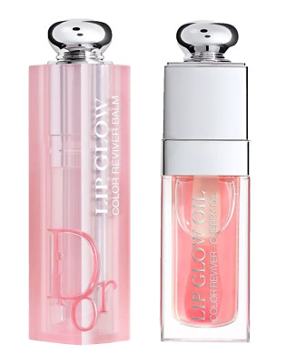 Dior 2025 Pink/001 Full Size Set: 3,2g Lip Glow Balm + 6ml Lip Glow Oil UVP 66£