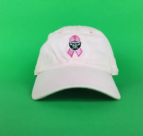 NFL Oakland Raiders Pink Ribbon Reebok Brand Baseball Cap Hat Adj. Women’s Size