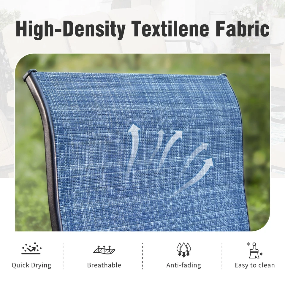 Juego de 4 Taburetes de Bar Giratorios Altura de Bar Sillas de Exterior 360 Taburete de Bar Giratorio Patio Foto 2 de 4