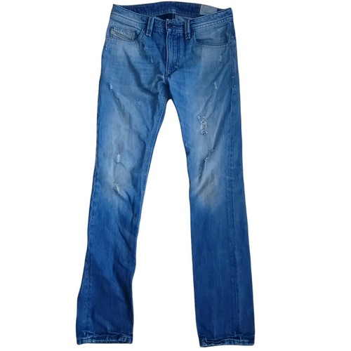 Diesel Thavar Slim Skinny Jeans Low Rise Denim Blue Stone Distressed Mens  30x32 | eBay