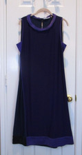 ELLIE TAHARI Gorgeous Sleeveless Dress ~ SZ 6 Purple & Blue Draped Knit