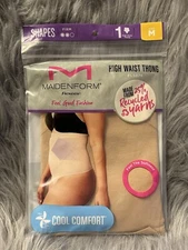 Maidenform Flexees Shapewear Womens Size Medium High Waist Thong Soft Seamless