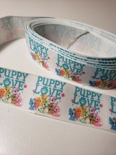 Grosgrain Ribbon 3yds Puppy Love USA Seller dog pets 7/8" wide
