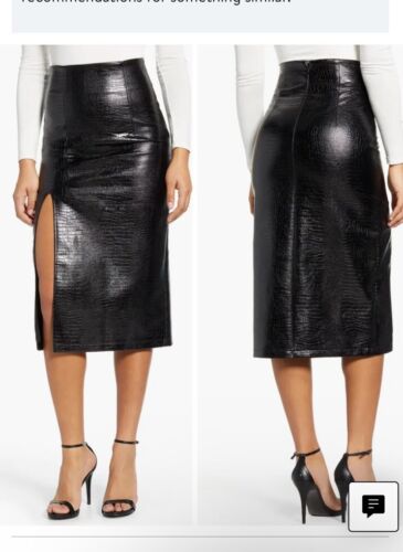 TopShop Pre Leather Black Skirt Size 4