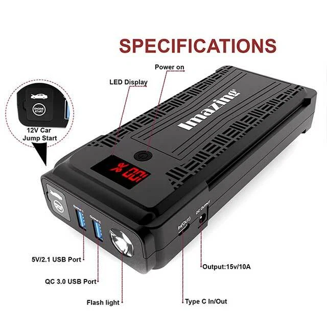 Buy 20000mah Jump Starter  Rechargeable Car Battery Jump Starter at Best  Price – Imazing Power