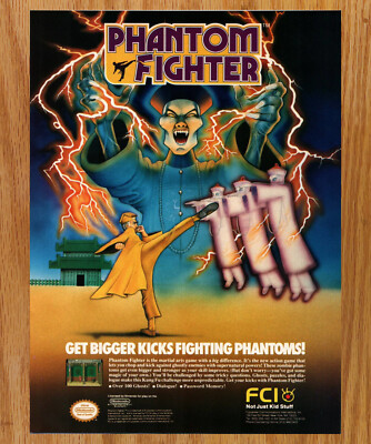 Nintendo Phantom Fighter FCI Chinese Ghost - Video Game Print Ads Poster 1990