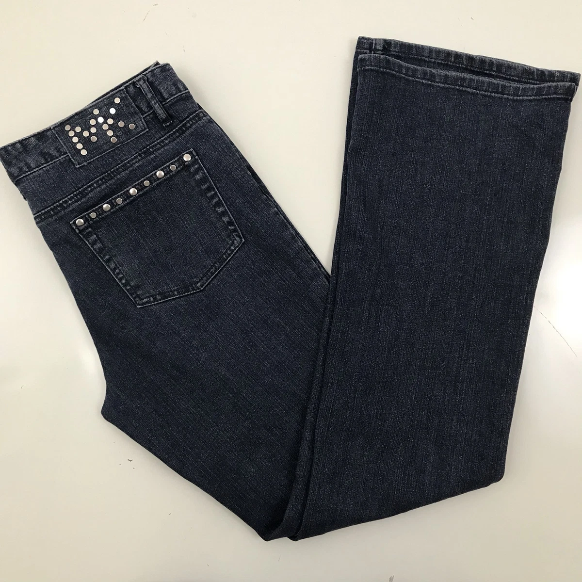 Kors Boot Cut Jeans Studs on Back Pockets Size10 Stretch |