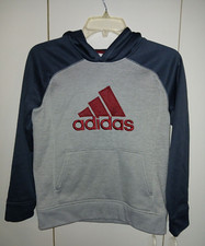 ADIDAS BOYS 2-TONE GRAY HOODIE-M 10/12 -BARELY WORN-NICE