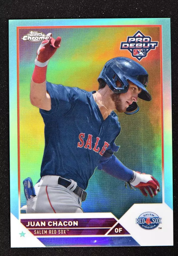 2023 Pro Debut Chrome Base Aqua #PDC-31 Juan Chacon /75 - Salem Red Sox