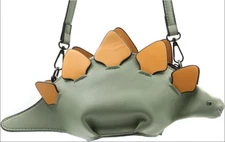 Dinosaur Shoulder Purses,PU Stegosaurus CrossBody Bag for Girl Women A-green