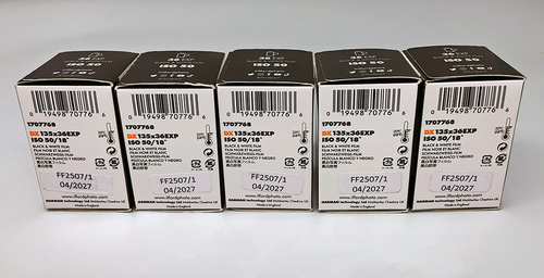 5 Rolls Ilford PAN F Plus 50 36 Exposure Black and White Print Film Cold Stored - Picture 3 of 15
