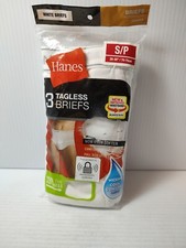 Hanes Men's Tagless Briefs New Improved Waist Band Size S 28-30" New In Package