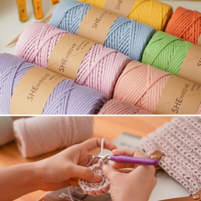 100M Colorful Cotton Cord Thread Macrame Twine Rope Sewing DIY Weaving String