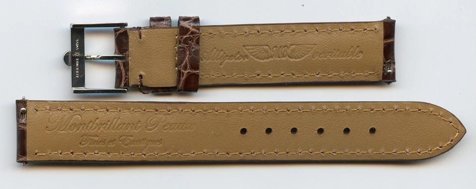 Correa de cocodrilo negra extra larga genuina 16 mm 17 mm 18 mm y hebilla Omega vintage Foto 4 de 4