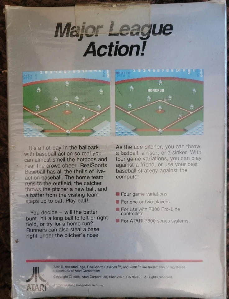 RealSports Baseball (Atari 7800, 1989) NEW Sealed, Read Description - Image 3 of 3