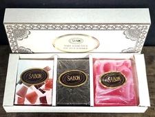 Sabon 3 soap bars ~ Rose, Dead Sea Mud, Kiwi Mango ~ new in box   (m2