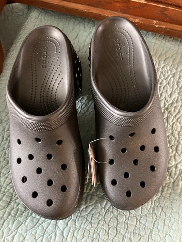 Zoccoli sirena CROCS neri plateau borchie tacco UOMO -Taglia 11 (45/46 euro) nuovi con etichette - Foto 2 di 11