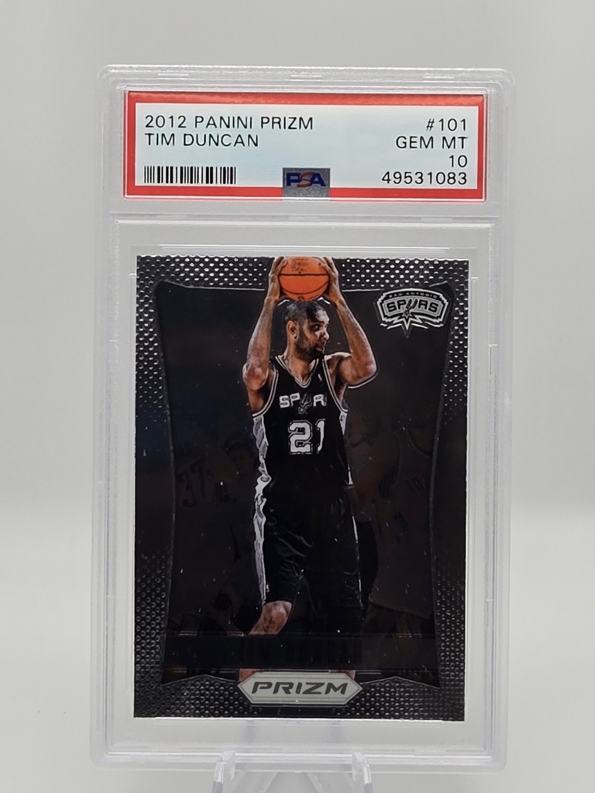 2012-13 Panini Prizm Tim Duncan #101 PSA 10 GEM MINT San Antonio Spurs