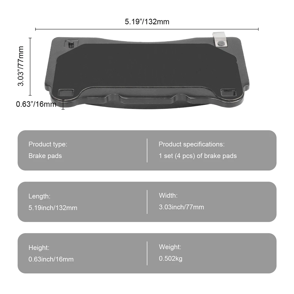 Pastillas de freno delanteras y traseras de cerámica para Cadillac XTS 2014 Buick Regal 2013-2019 Foto 3 de 3