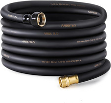 5/8 Inch x 50 Ft Rubber Garden Hose Heavy Duty Brass Fittings Water Hose 600 PSI