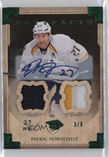 2013-14 Artifacts Emerald Jersey/Patch 3/8 Patric Hornqvist #78 Patch Auto 9a0
