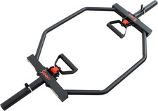 Strength Training Olympic Hex Trap Bar Swivel Handles Knurled Deadlifts