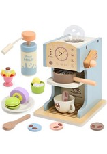 Aimafun Toy Coffee Maker for Kids, Wooden Kitchen Accessories Toddlers Boy Girl