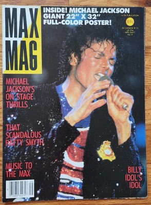 Max Mag #9 Michael Jackson 22x32'' Poster Magazine 1984 Billy Idol Patty Smyth