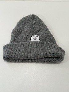 Rip N Dip Gray Beanie with Cat Design NWOT RIPNDIP Lord Nermal Beanie, Cat Beanie for Women and Men  main image 3