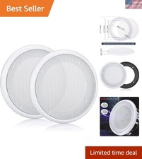 2PCS 4in White Round Speaker Grill Covers, Universal Surface-Mount Ceiling Sp...