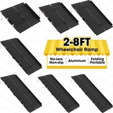 2-8ft Folding Aluminum Wheelchair Ramp Portable Mobility Scooter Non-Slip 600LBS