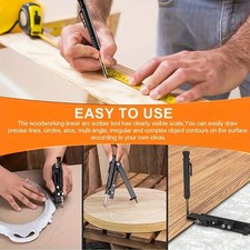 Durable Multifunctional Layout Tool with Compact Design for Wood/Metal Marking